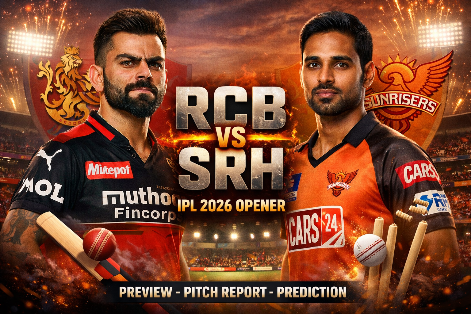 28 March Mega Clash: RCB vs SRH Who Wins the 1st IPL 2026 - Prediction of Diamond Exchange