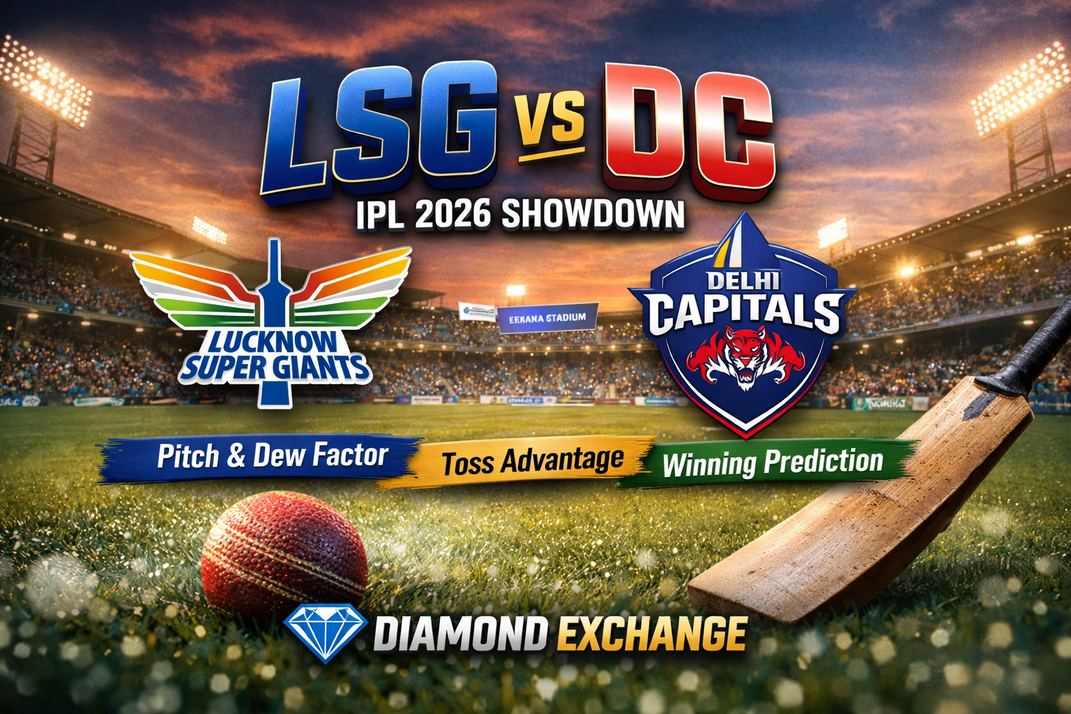 The Toss, The Pitch & The Conditions — LSG Vs DC By Diamond Exchange